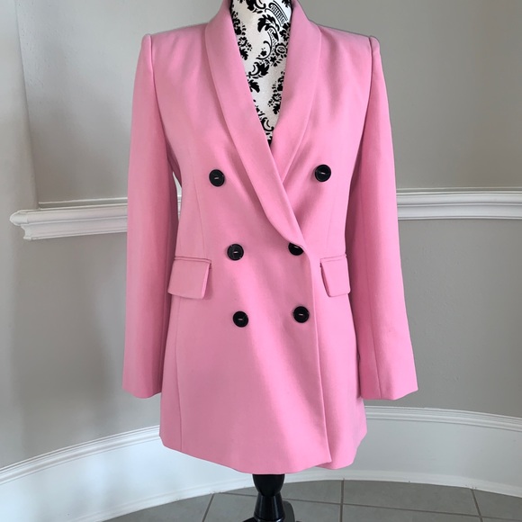 zara pink double breasted blazer